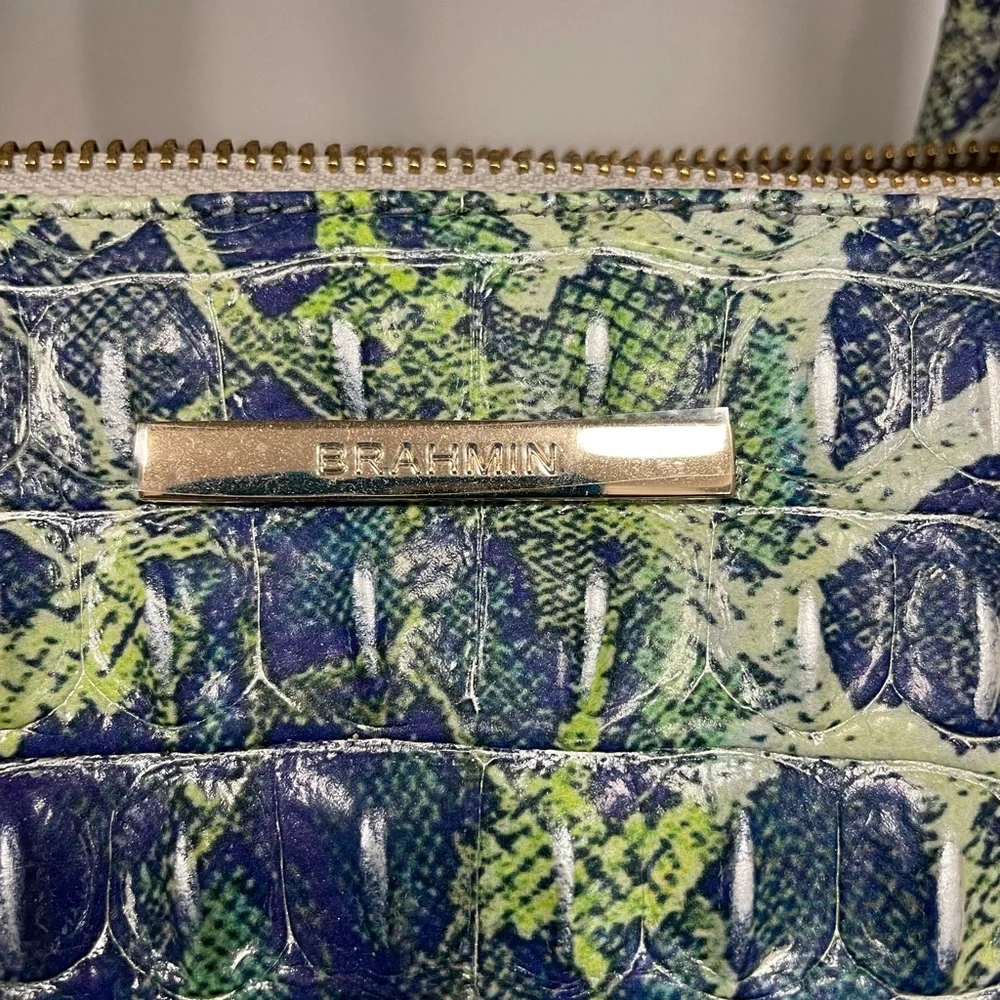 Brahmin Blue and Green Embossed Satchel Set - Picture 6 of 9
